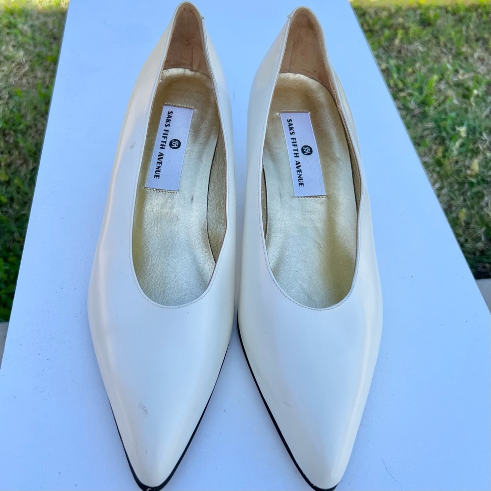 Saks fifth avenue off white heels
